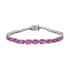 Ilakaka Hot Pink Sapphire (FF) Tennis Bracelet in Platinum Over Sterling Silver (7.25 In) 21.00 ctw image number 0