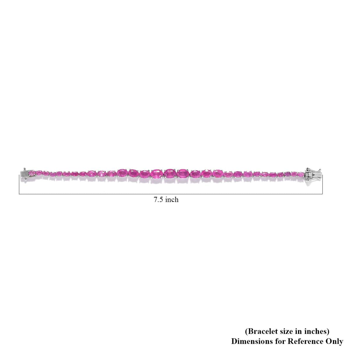 Ilakaka Hot Pink Sapphire (FF) Tennis Bracelet in Platinum Over Sterling Silver (7.25 In) 21.00 ctw image number 4