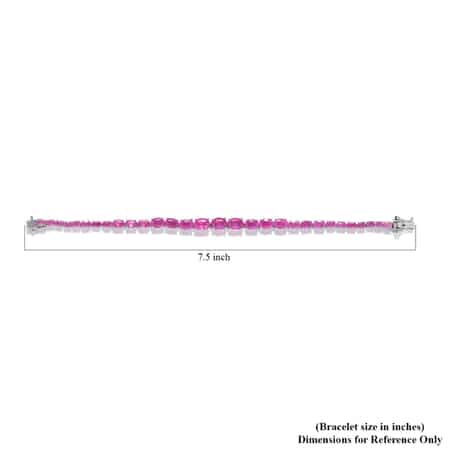 Ilakaka Hot Pink Sapphire (FF) Tennis Bracelet in Platinum Over Sterling Silver (7.25 In) 21.00 ctw image number 4