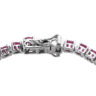 Niassa Ruby (FF) Tennis Bracelet in Platinum Over Sterling Silver (7.25 In) 21.15 ctw