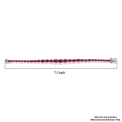 Niassa Ruby (FF) Tennis Bracelet in Platinum Over Sterling Silver (7.25 In) 21.15 ctw