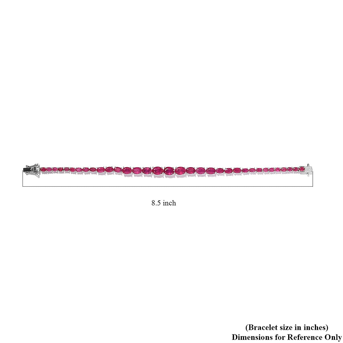 Niassa Ruby (FF) Tennis Bracelet in Platinum Over Sterling Silver (8.00 In) 22.20 ctw image number 4