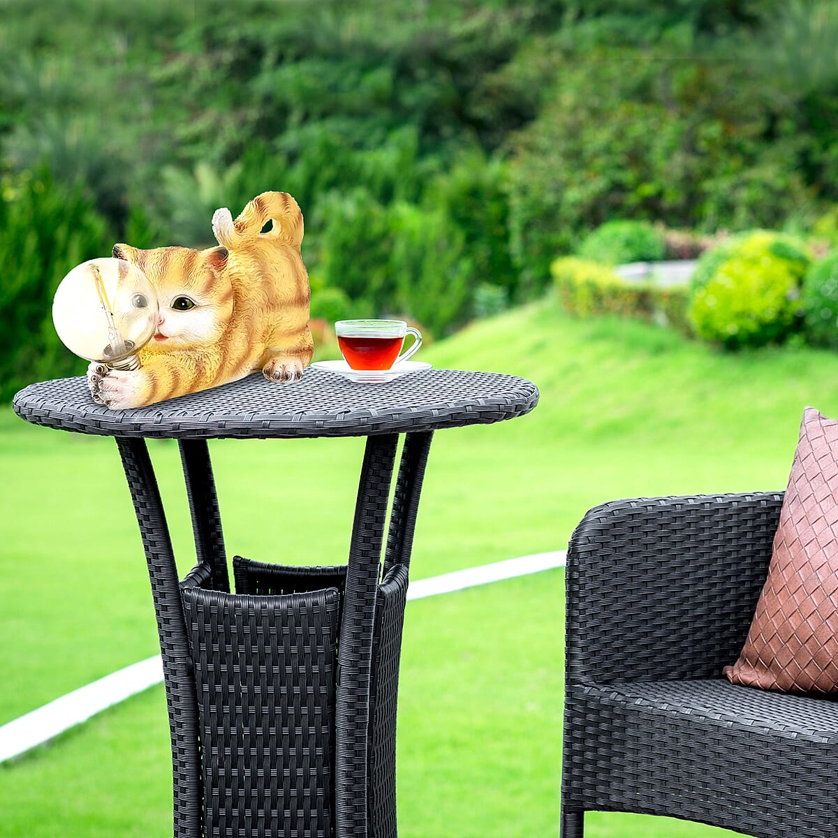 Polyresin Cat with Solar Lamp Bulb image number 2