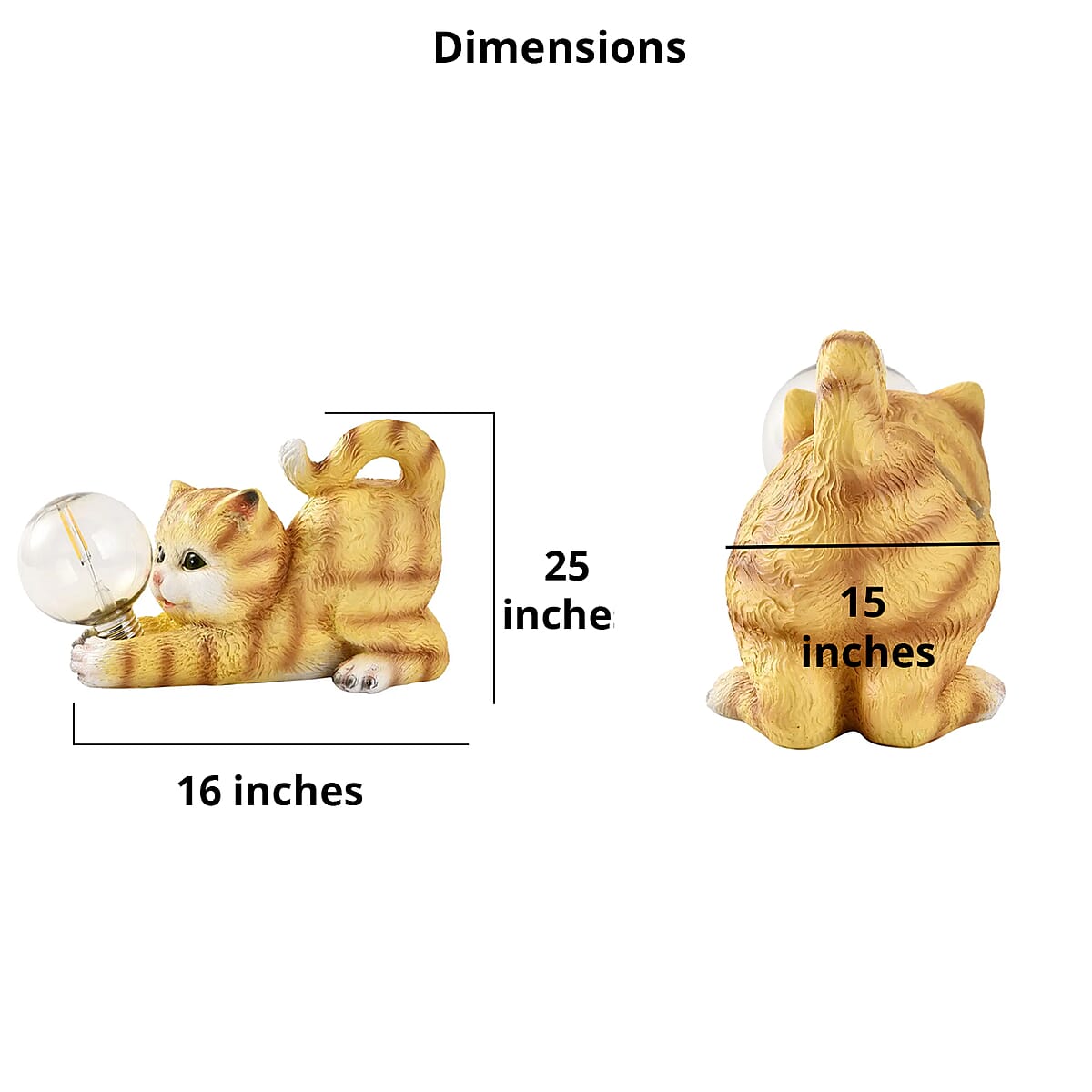 Polyresin Cat with Solar Lamp Bulb image number 5