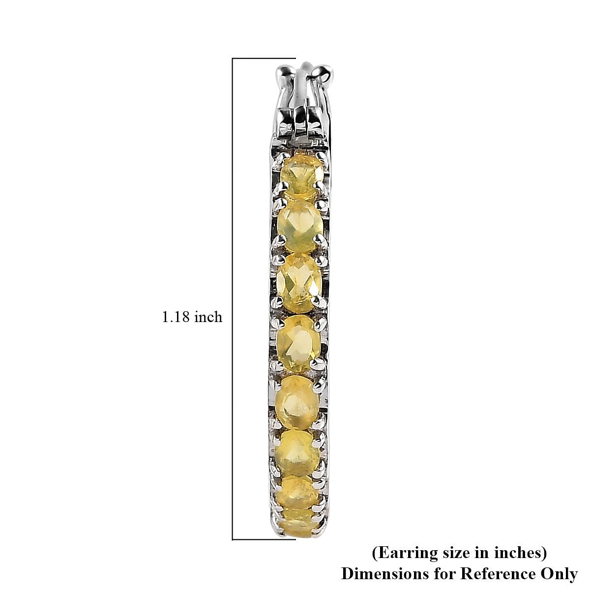 Tanzanian Canary Opal Inside Out Hoop Earrings in Platinum Over Sterling Silver 3.85 ctw