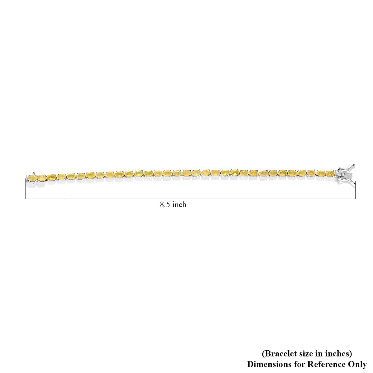 Tanzanian Natural Canary Opal Tennis Bracelet in Platinum Over Sterling Silver (8.00 In) 10.70 Grams 10.15 ctw image number 3