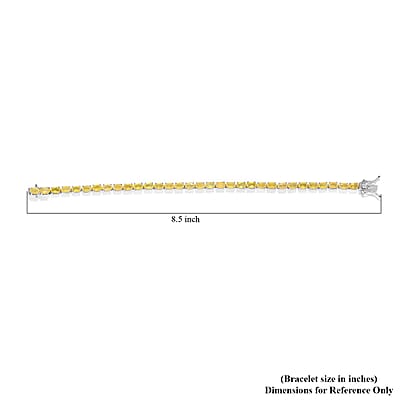 Tanzanian Canary Opal Tennis Bracelet in Platinum Over Sterling Silver (8.00 In) 10.15 ctw
