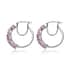 Ilakaka Hot Pink Sapphire (FF) Hoop Earrings in Platinum Over Sterling Silver 3.90 ctw image number 1