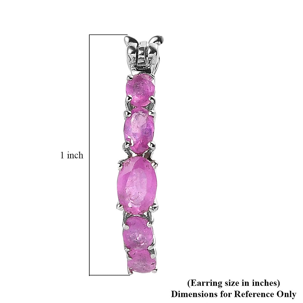 Niassa Ruby (FF) Hoop Earrings in Platinum Over Sterling Silver 3.75 ctw image number 4