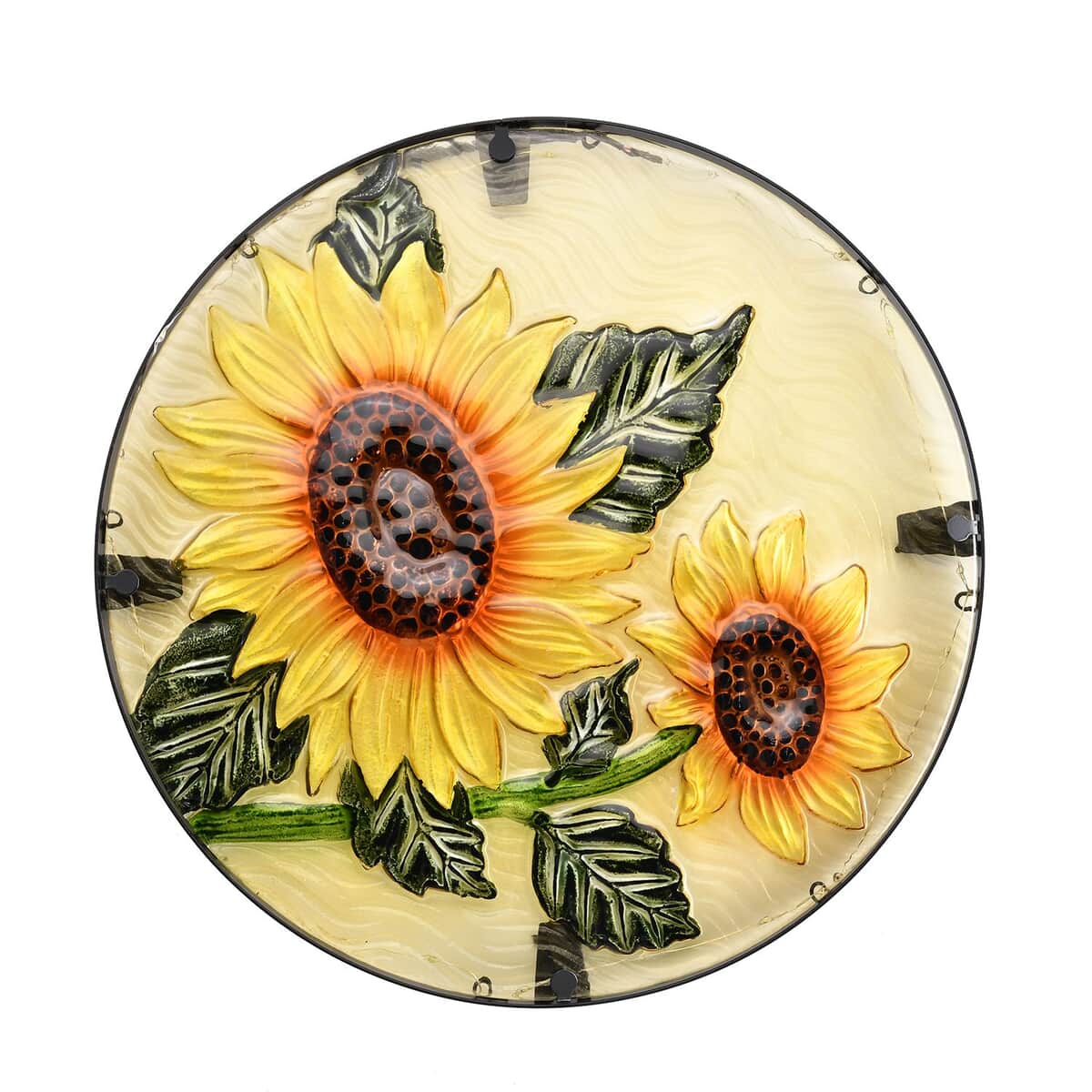 Multi Color Solar Metal with Glass Plant-Sunflower (11"x14.3"x21.26") image number 2