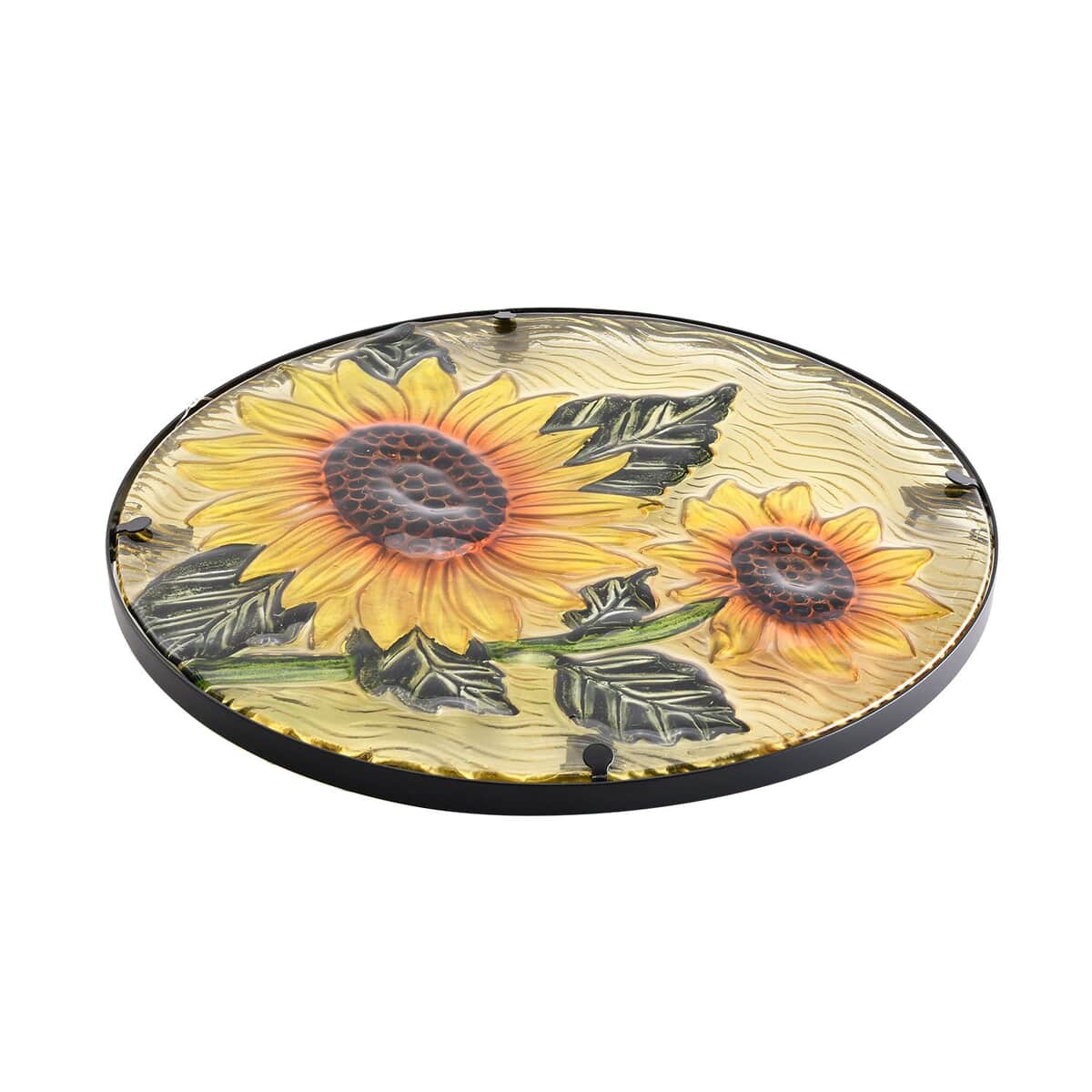 Multi Color Solar Metal with Glass Plant-Sunflower (11"x14.3"x21.26") image number 3