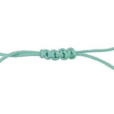 Blue Glass Beaded Bracelet in Cotton Cord (6.00 In)