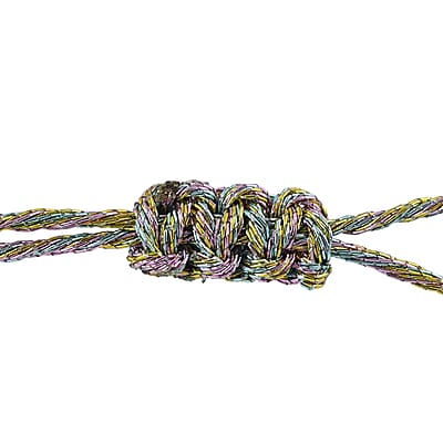 Green Glass Beaded Bracelet in Cotton Cord (6.00 In)
