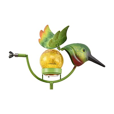 Green Solar Wind Spinner Stake - Hummingbird