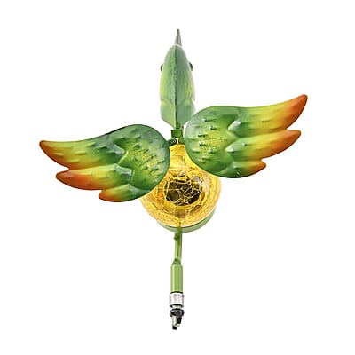 Green Solar Wind Spinner Stake - Hummingbird