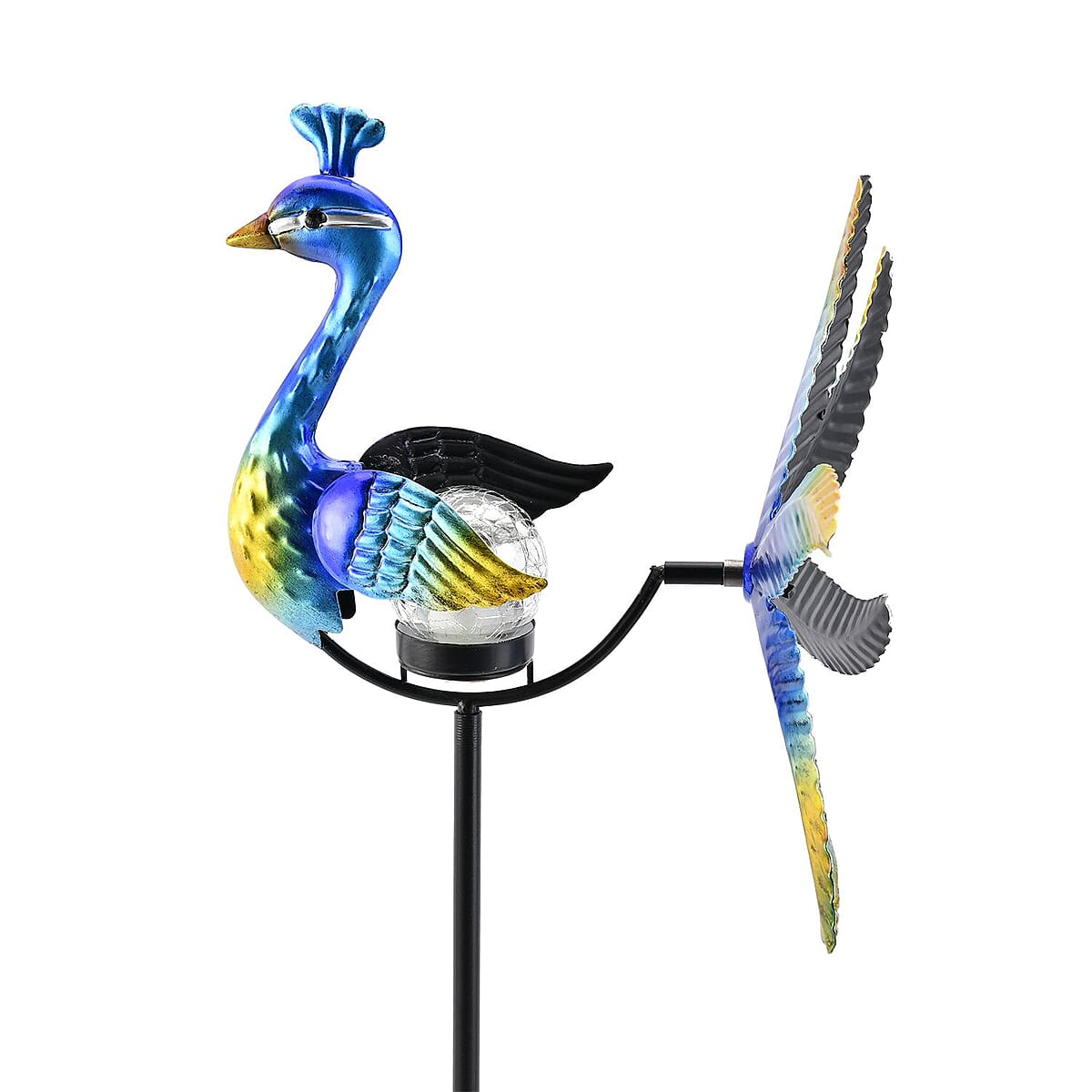 Blue Solar Wind Spinner Stake - Peacock image number 3