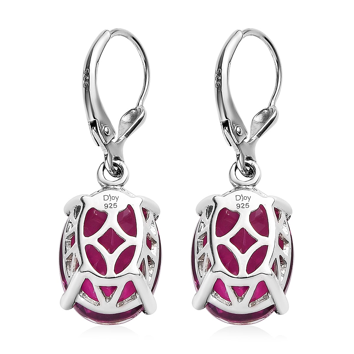 Radiant Orchid Quartz (Triplet) Solitaire Lever Back Earrings in Platinum Over Sterling Silver 11.20 ctw