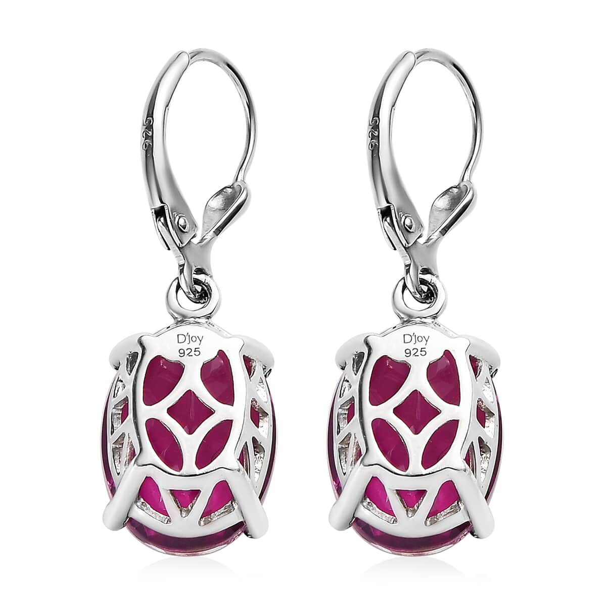 Radiant Orchid Quartz (Triplet) Solitaire Lever Back Earrings in Platinum Over Sterling Silver 11.20 ctw image number 3