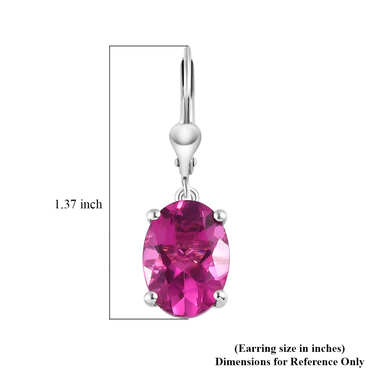 Radiant Orchid Quartz (Triplet) Solitaire Lever Back Earrings in Platinum Over Sterling Silver 11.20 ctw image number 4