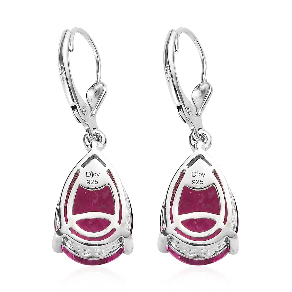 Radiant Orchid Quartz (Triplet) Lever Back Drop Earrings in Platinum Over Sterling Silver 9.75 ctw image number 3