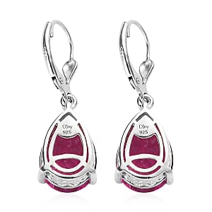 Radiant Orchid Quartz (Triplet) Lever Back Drop Earrings in Platinum Over Sterling Silver 9.75 ctw