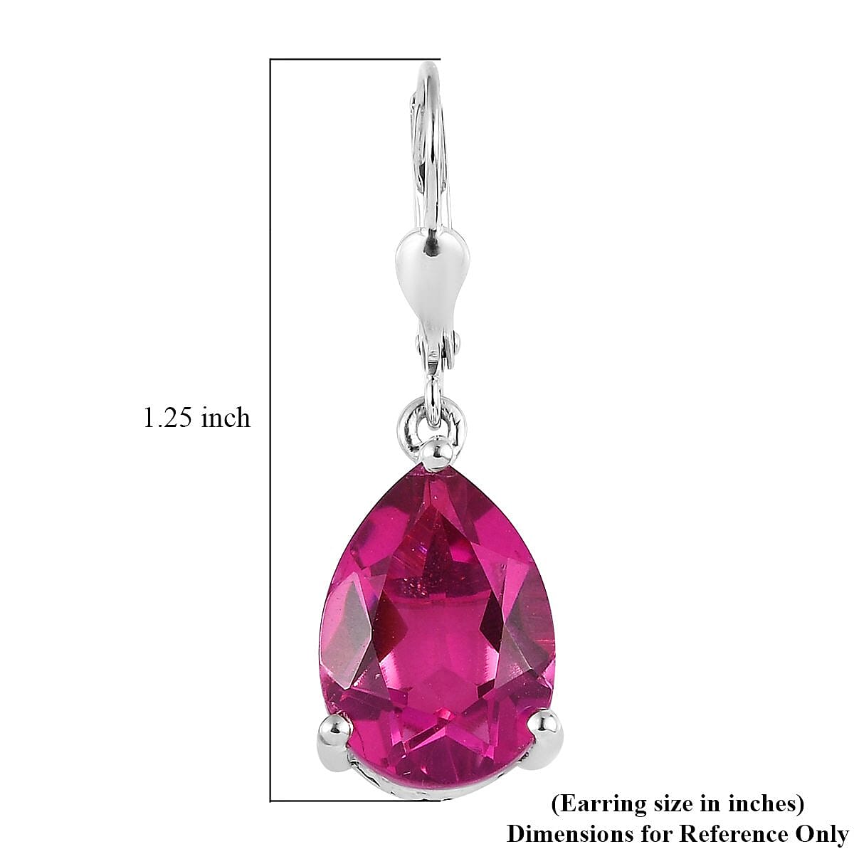 Radiant Orchid Quartz (Triplet) Lever Back Drop Earrings in Platinum Over Sterling Silver 9.75 ctw image number 4