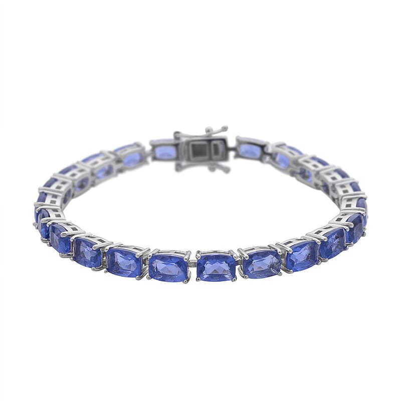 Color Change Fluorite Tennis Bracelet in Rhodium Over Sterling Silver (6.50 In) 23.15 ctw