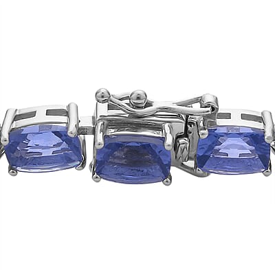 Color Change Fluorite Tennis Bracelet in Rhodium Over Sterling Silver (6.50 In) 23.15 ctw