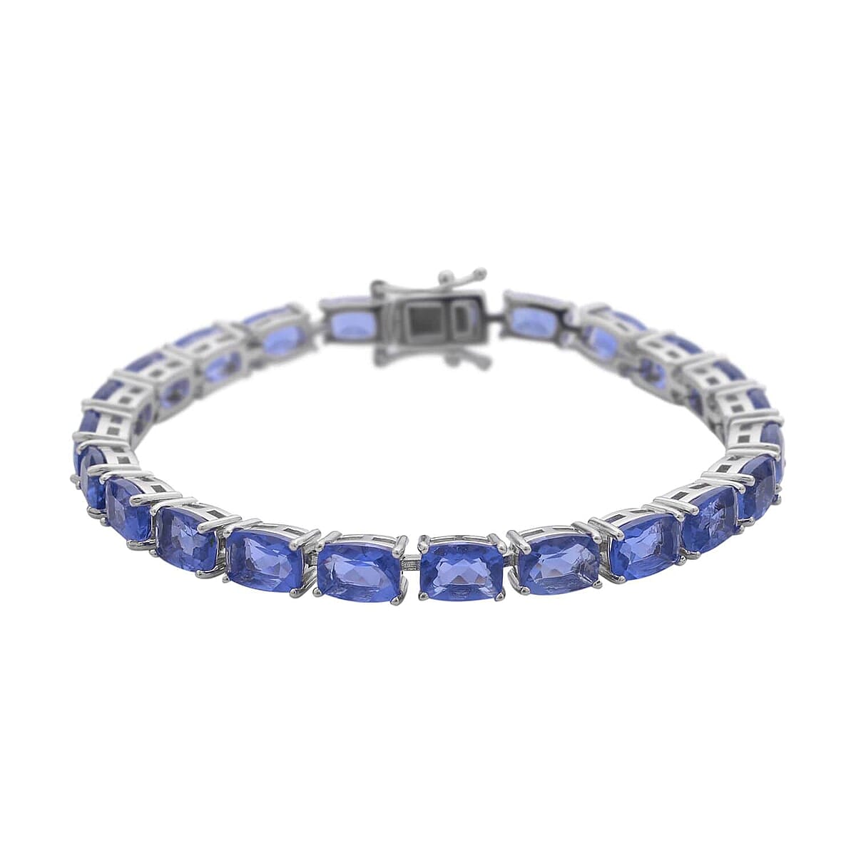 Color Change Fluorite Tennis Bracelet in Rhodium Over Sterling Silver (7.25 In) 25.35 ctw image number 0