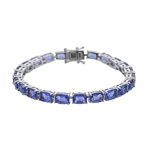 Color Change Fluorite Tennis Bracelet in Rhodium Over Sterling Silver (7.25 In) 25.35 ctw