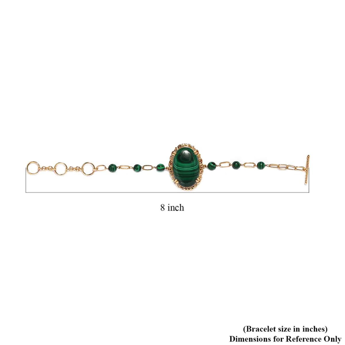 TLV KARIS African Malachite Bracelet in 18K YG Plated (6.50 In) 61.00 ctw image number 6