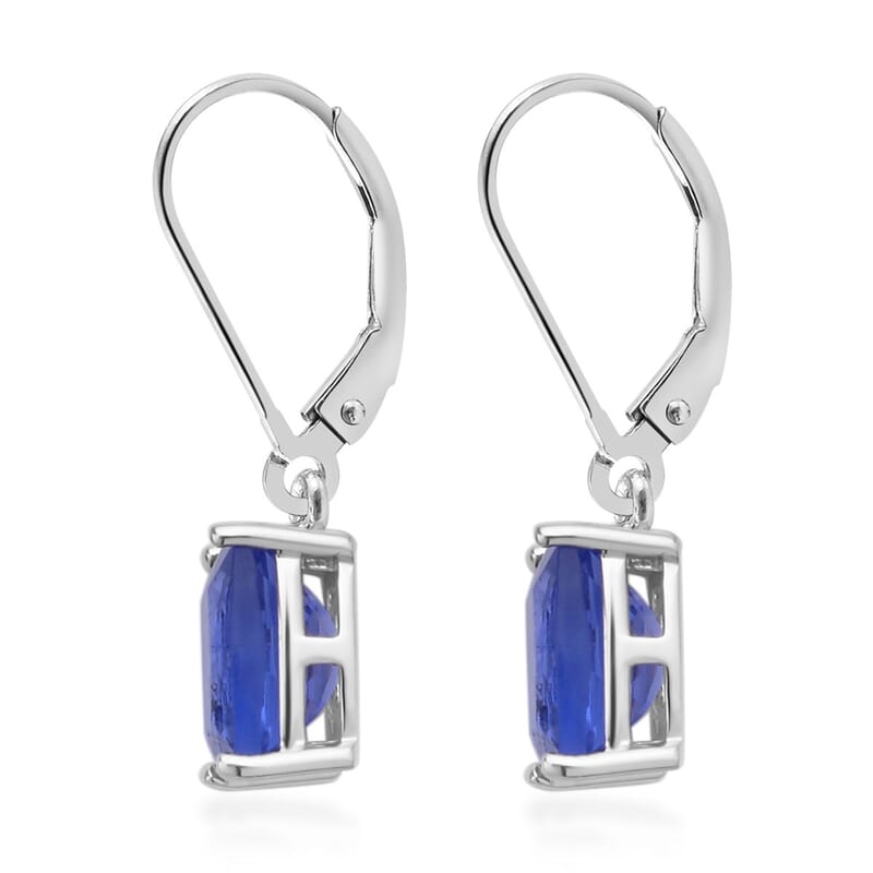 Color Change Fluorite Lever Back Earrings in Rhodium Over Sterling Silver 3.40 ctw