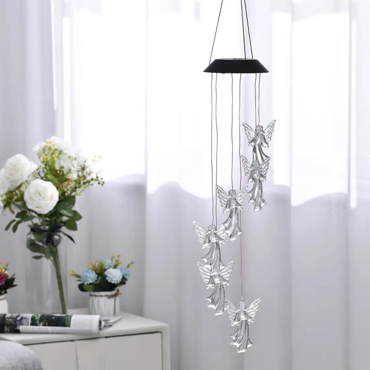 Solar Angel LED Wind Chime - Transparent image number 2