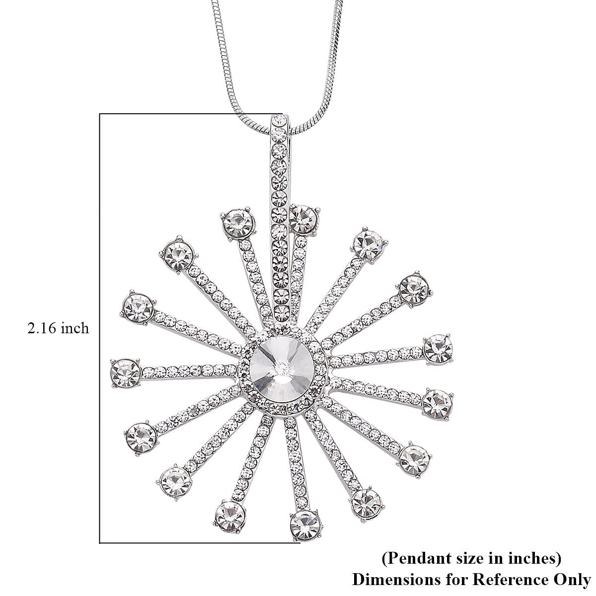 White Aurora Borealis Austrian Crystal Spinner Necklace 28-30 Inches in Silvertone