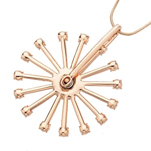 White Aurora Borealis Austrian Crystal Spinner Necklace 28-30 Inches in Goldtone