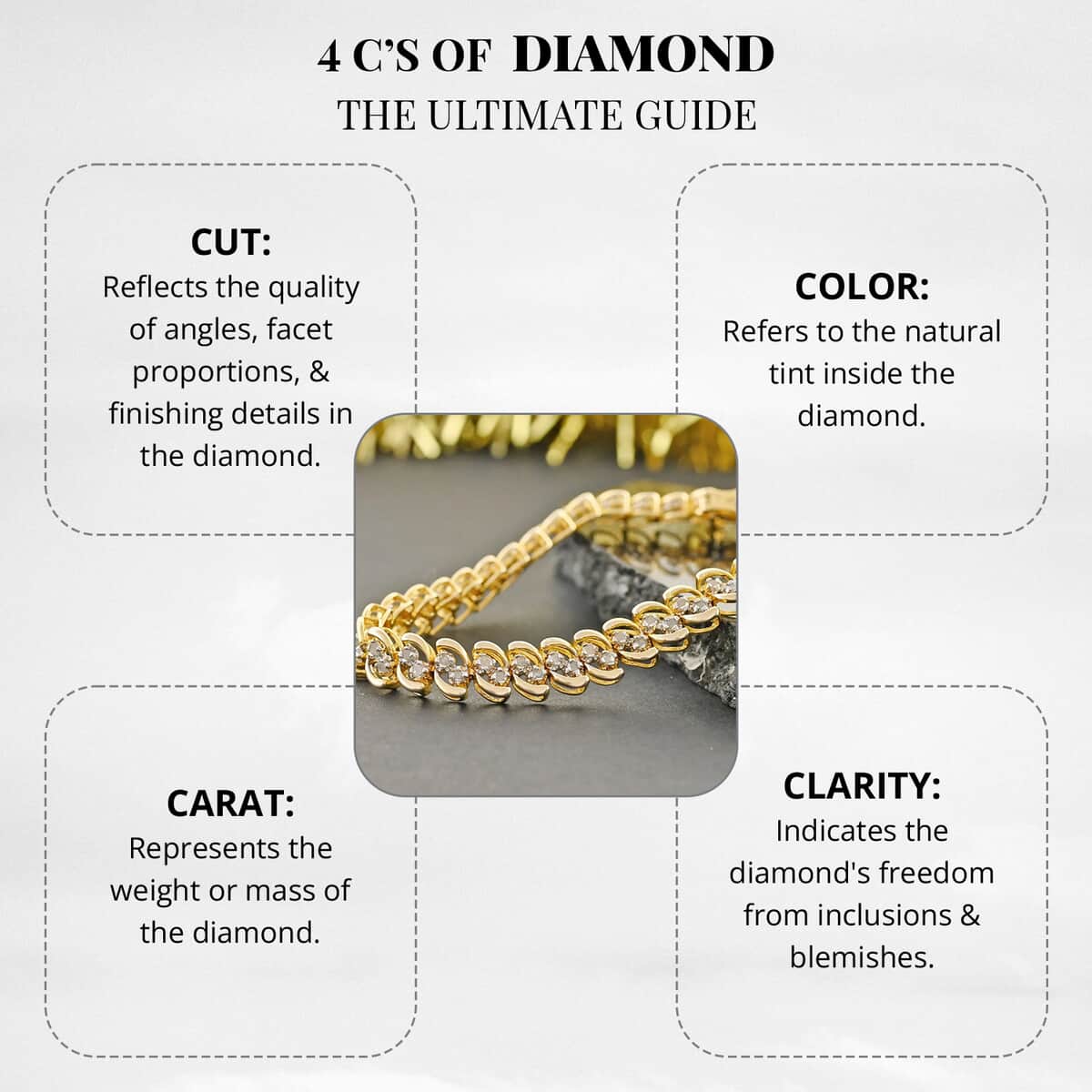 Diamond 2.00 ctw Bracelet, 14K Yellow Gold Over Sterling Silver Bracelet, Diamond Jewelry (7.25 In) image number 3