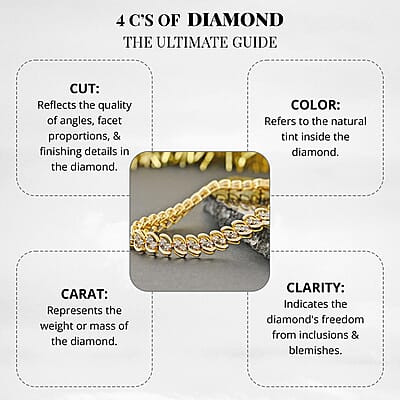 Diamond 2.00 ctw Bracelet, 14K Yellow Gold Over Sterling Silver Bracelet, Diamond Jewelry (7.25 In)