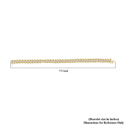 Diamond 2.00 ctw Bracelet, 14K Yellow Gold Over Sterling Silver Bracelet, Diamond Jewelry (7.25 In)