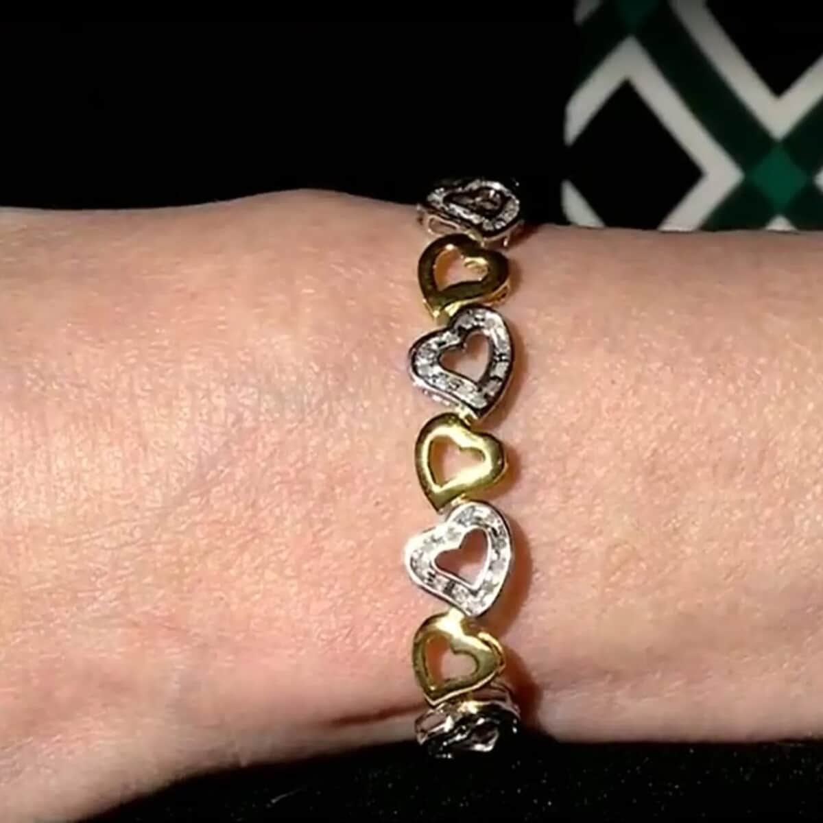 Ankur Treasure Chest Diamond Bracelet in 14K Yellow Gold Plated Sterling Silver, Diamond Heart Bracelet (7.50 In) 1.00 ctw image number 2