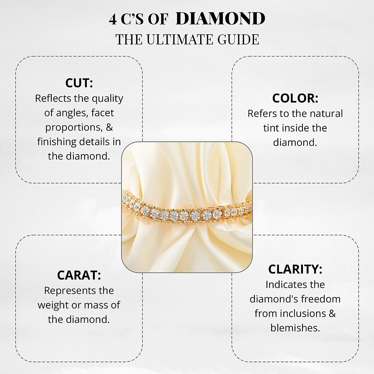 Diamond Bracelet in 14K Yellow Gold Plated Sterling Silver, Diamond Heart Bracelet (7.25 In) 0.50 ctw image number 3