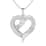 Diamond Heart Pendant Necklace 18 Inches in Platinum Over Sterling Silver 1.00 ctw