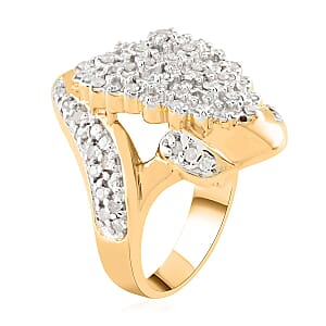 Diamond 1.00 ctw Cluster Ring in 14K Yellow Gold Over Sterling Silver (Size 10.0)