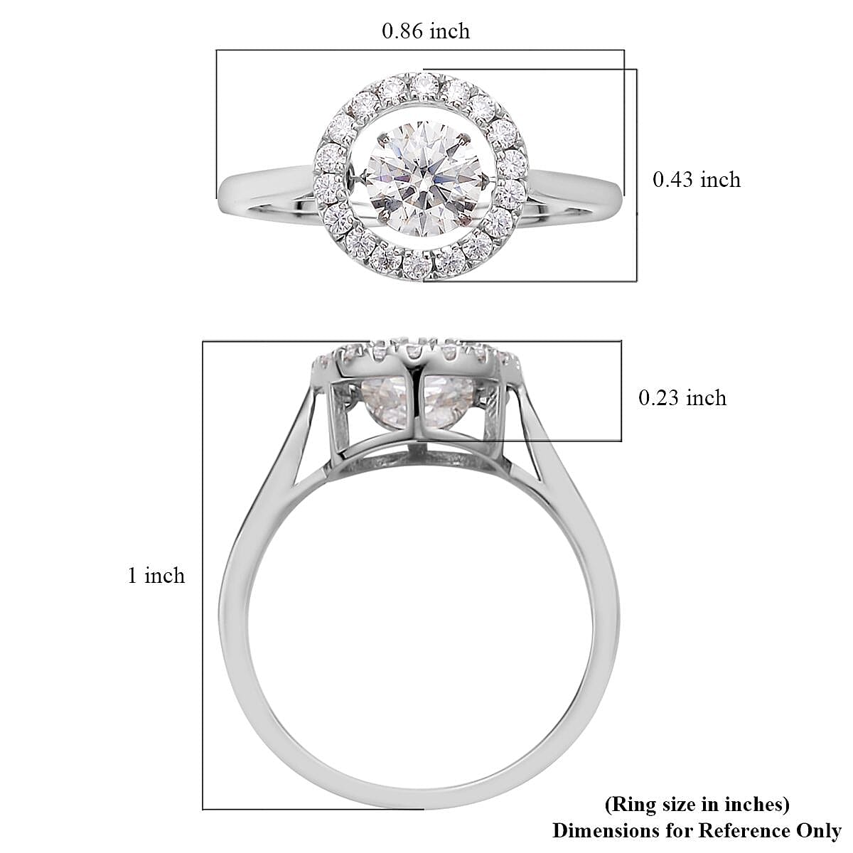 Dancing Moissanite Ring in Platinum Over Sterling Silver 1.00 ctw image number 5
