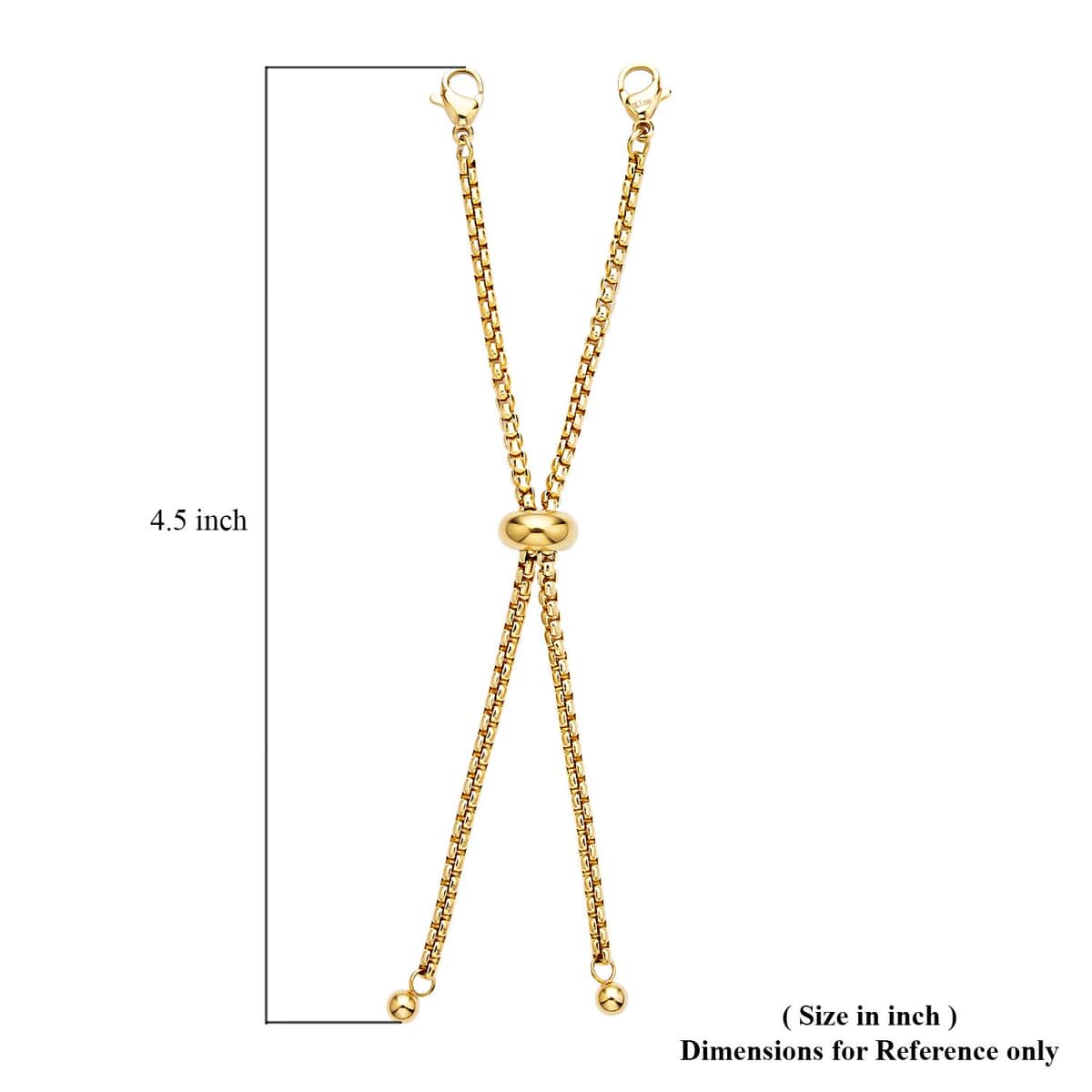 EVER TRUE Adjustable Bolo Extender Box Chain (4 Inches) with Lobster Lock in ION Plated YG Stainless Steel image number 2