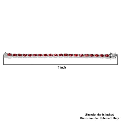 Lab Created Padparadscha Sapphire and Moissanite Tennis Bracelet in Platinum Over Sterling Silver (6.50 In) 13.00 ctw