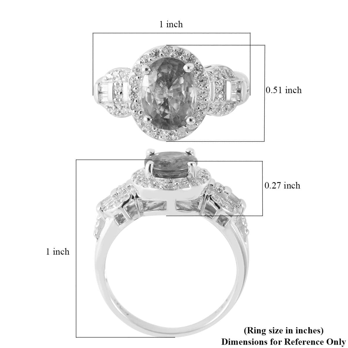 Premium Cambodian Blue Zircon and Natural White Zircon Halo Ring in Platinum Over Sterling Silver (Size 10.0) 3.50 ctw image number 4