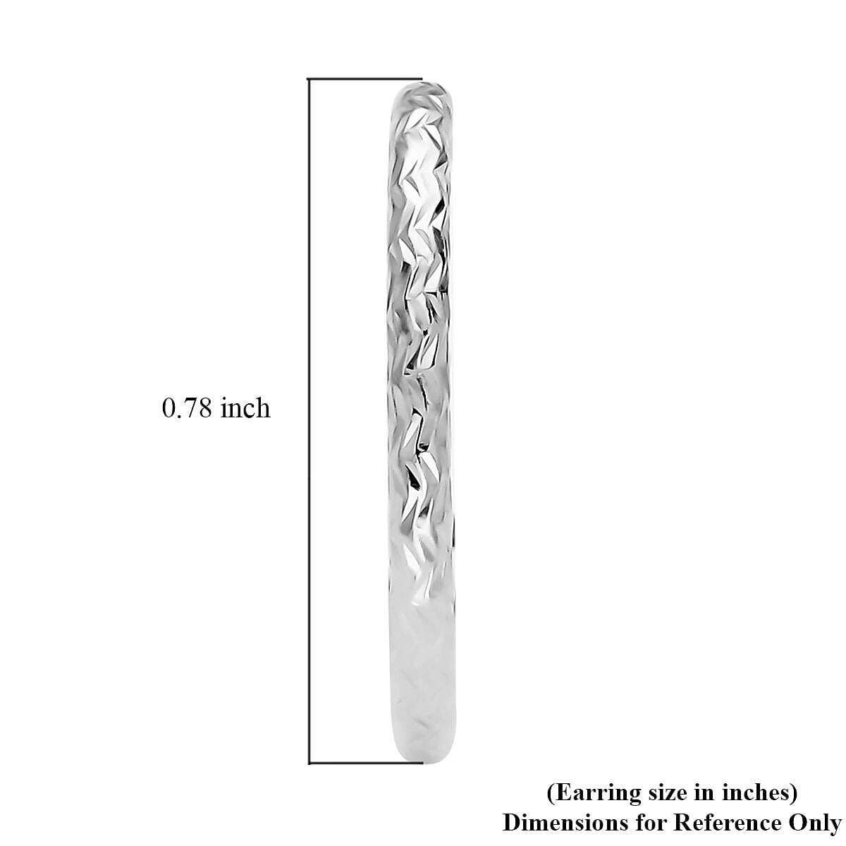 Rhodium Over Sterling Silver 20mm Wavy Textured Hoop Earrings (1.35 g) image number 3