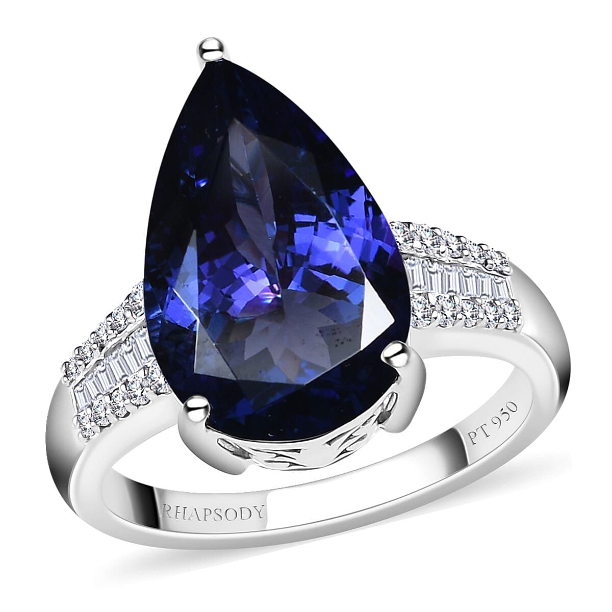 Rhapsody AAAA Tanzanite and E-F VS2 Diamond 7.90 ctw Ring in 950 Platinum (Size 8.0) 6.65 Grams image number 0