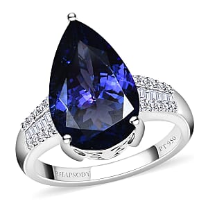 Rhapsody AAAA Tanzanite and E-F VS2 Diamond 7.90 ctw Ring in 950 Platinum (Size 8.0) 6.65 Grams
