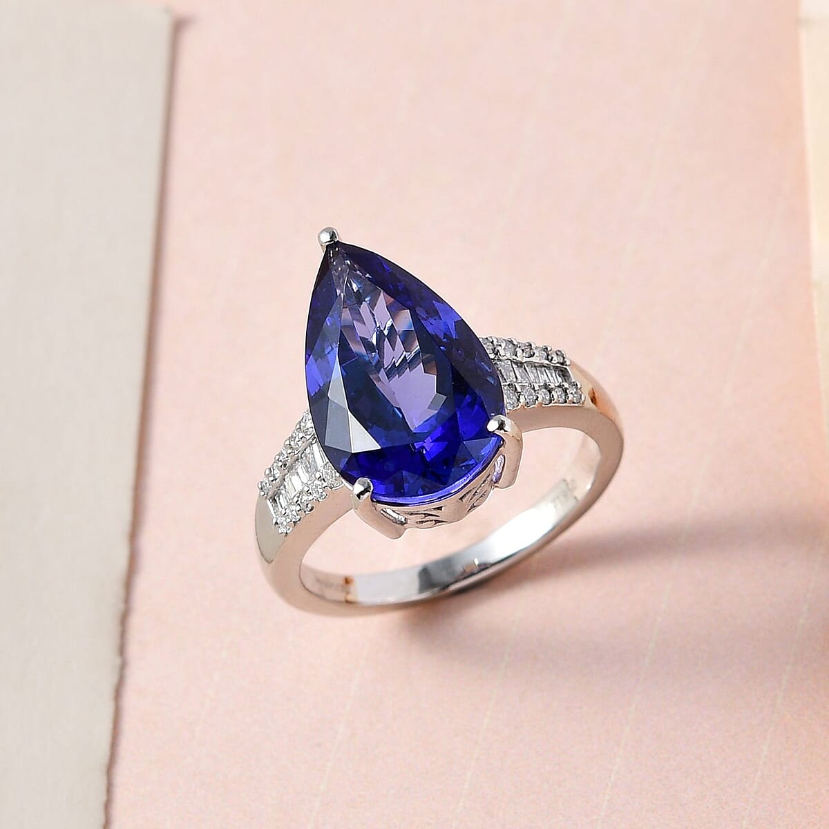 Rhapsody AAAA Tanzanite and E-F VS2 Diamond 7.90 ctw Ring in 950 Platinum (Size 8.0) 6.65 Grams image number 1